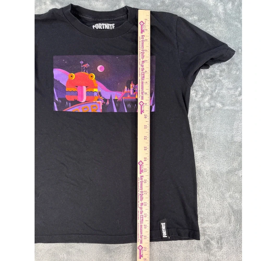 Fortnite Kids Black Graphic Tee Durrr Burger Sunset Print T-Shirt Size L 10/12‎